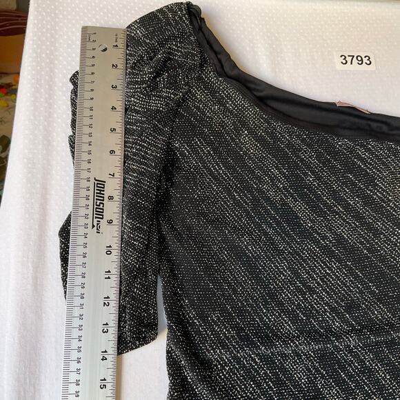 Fashion Magazine Women Cocktail Dress size XS One Sleeve KneeLength Sequin Black - Picture 6 of 10